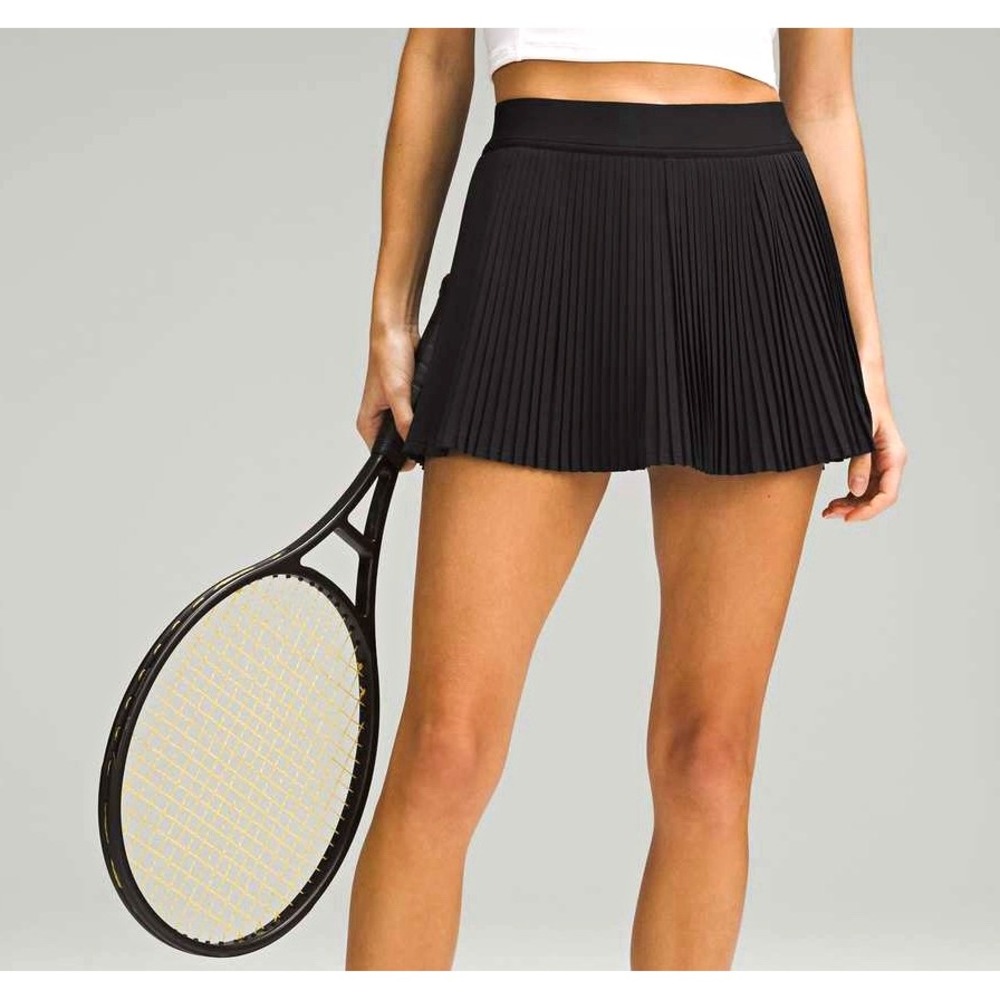 Lululemon Varsity High-Rise Pleated Tennis Skirt Black women's Size 12